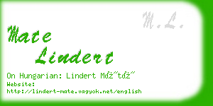 mate lindert business card